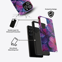 Pink Purple Floral Phone Case | Flower Pattern Phone Case |  Stylish Accessory